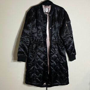GAP Women's Long Black Bomber Jacket